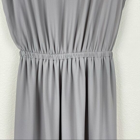 Show Me Your MuMu Women’s Gray Flutter Sleeve Evening Gown Bridesmaid Dress M - Picture 12 of 13